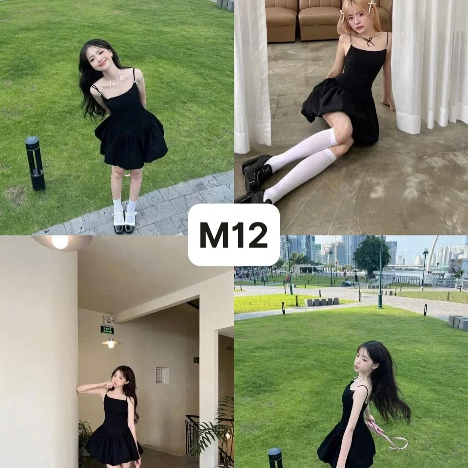 Ảnh 5 của Đầm mini đen hai dây hottrend nữ