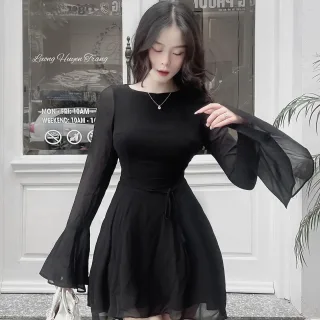 Photo 4 of Váy đen tay loe xòe nữ tính sexy