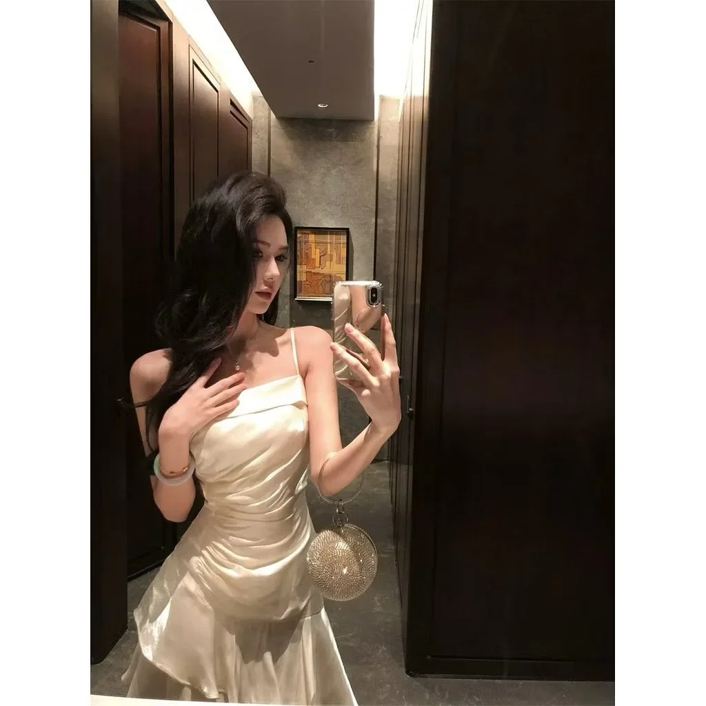 Ảnh 3 của Đầm maxi kem lụa xếp tầng nữ