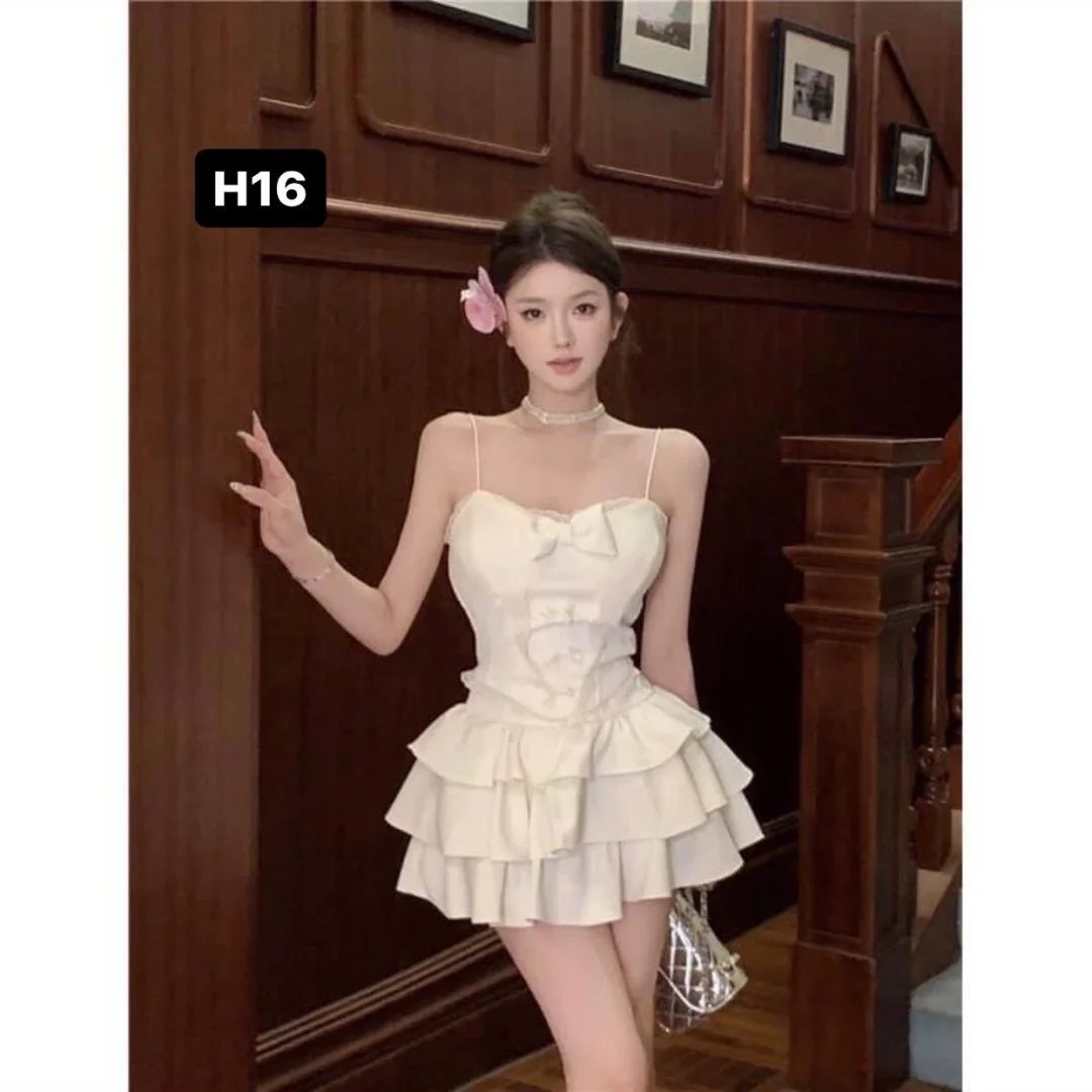 Ảnh 5 của Váy corset hoa trắng ngắn nữ