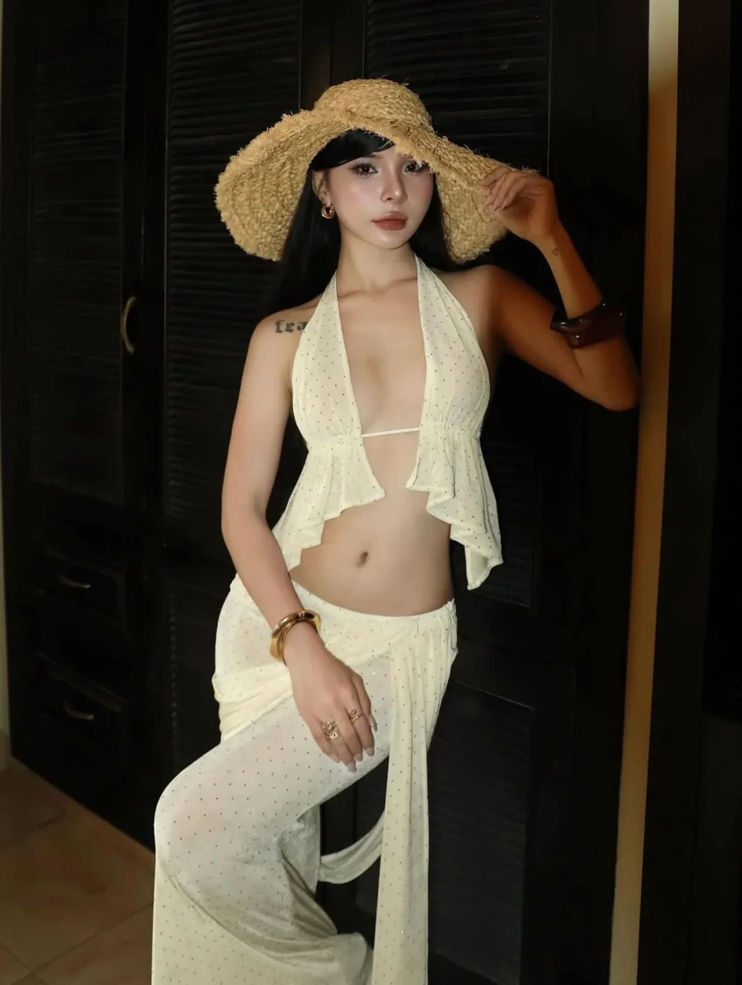 Ảnh 5 của Set váy maxi boho kem nữ size S/M