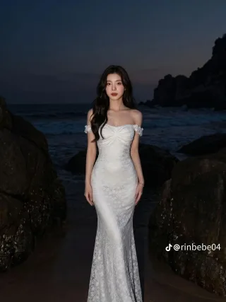 Ảnh 3 của Váy maxi ren trắng nữ cho thuê