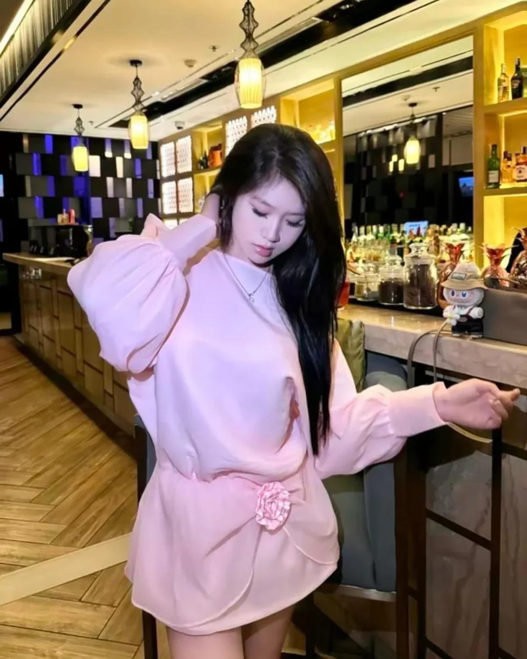 Photo 2 of Set maxi hồng lụa hottrend nữ