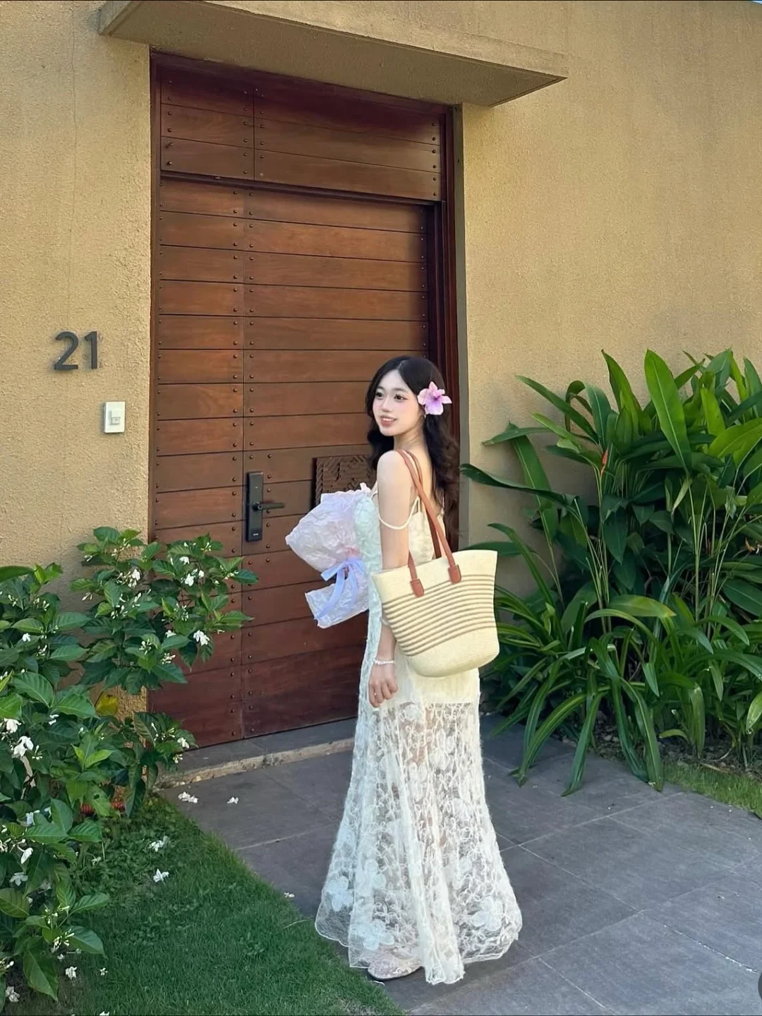 Ảnh 4 của Váy ren trắng maxi nữ