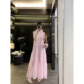 Ảnh 1 của Váy maxi hồng pastel voan nữ tính