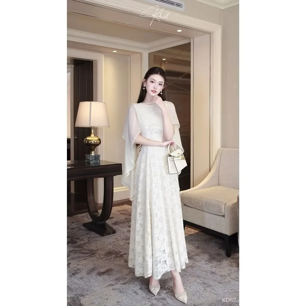 Ảnh 1 của Váy ren trắng midi thanh lịch nữ