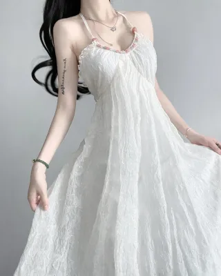 Ảnh 3 của Váy maxi trắng hai dây nữ tính
