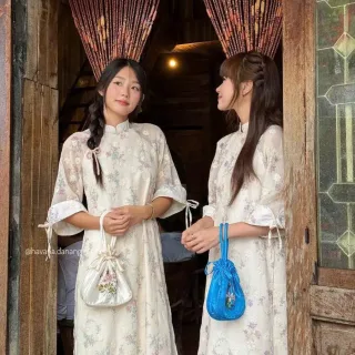 Ảnh 4 của Áo dài hoa pastel cách tân nữ