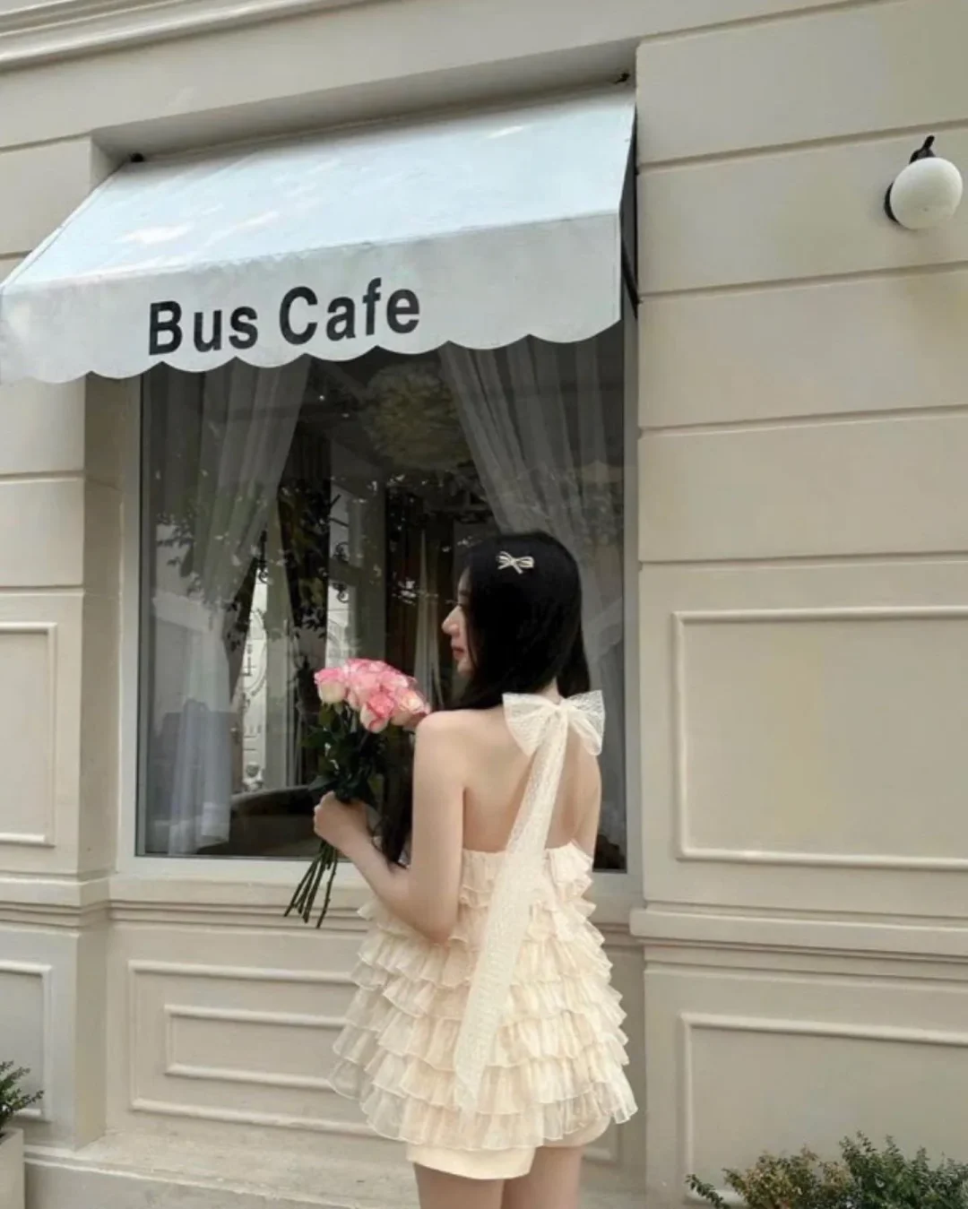 Photo 3 of Set voan bèo tầng kem nữ