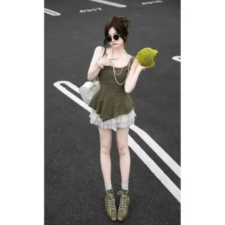 Photo 1 of Váy maxi hottrend xanh rêu nữ