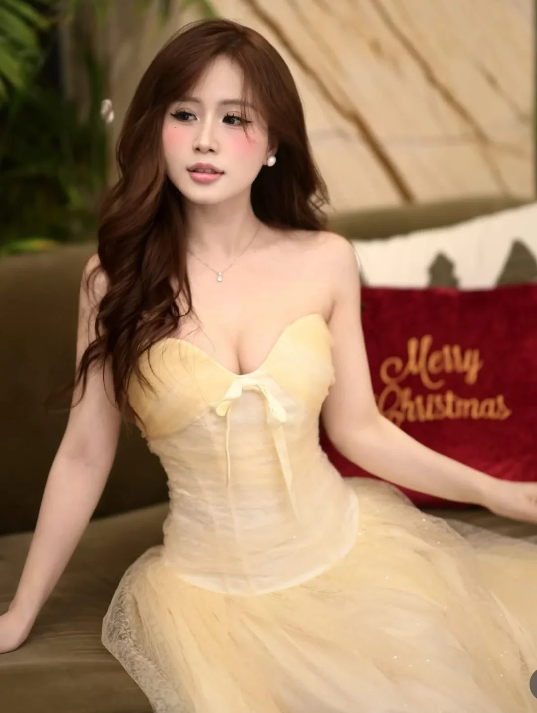 Ảnh 7 của Váy dạ hội voan vàng nhạt công chúa