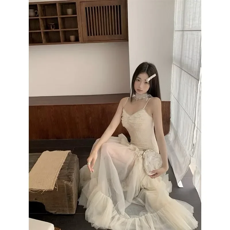 Photo 3 of Váy maxi ren trắng nữ thanh lịch