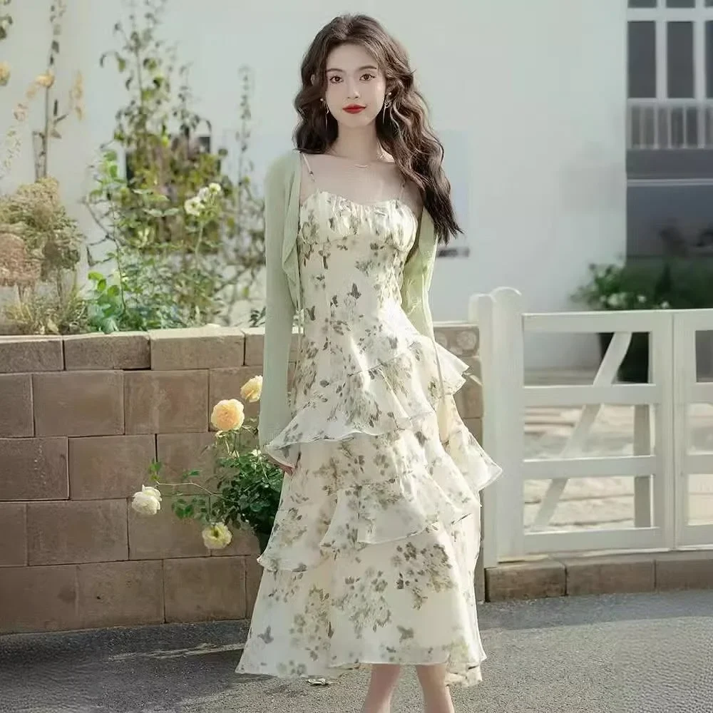 Photo 4 of Set áo xanh mint váy maxi hoa nữ