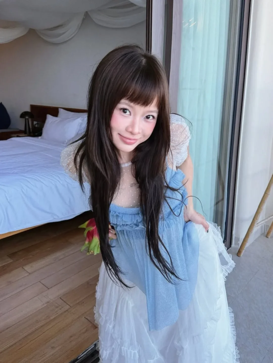 Photo 5 of Set áo hai dây chân váy voan bohemian nữ
