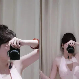Photo 1 of Yếm hồng ren cách tân kèm tùng váy