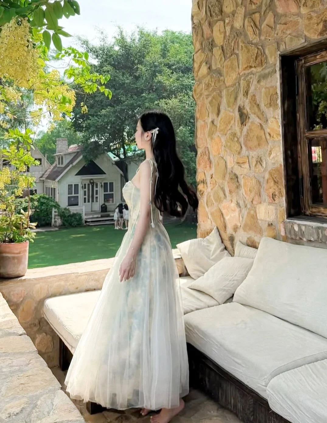 Ảnh 3 của Váy tulle công chúa kem vintage nữ