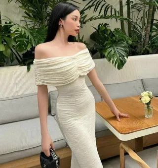 Ảnh 3 của Đầm trắng trễ vai dài size S M