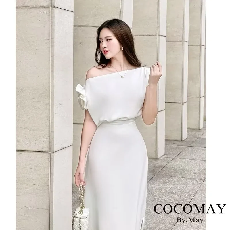 Ảnh 1 của Đầm maxi trắng trễ vai nữ