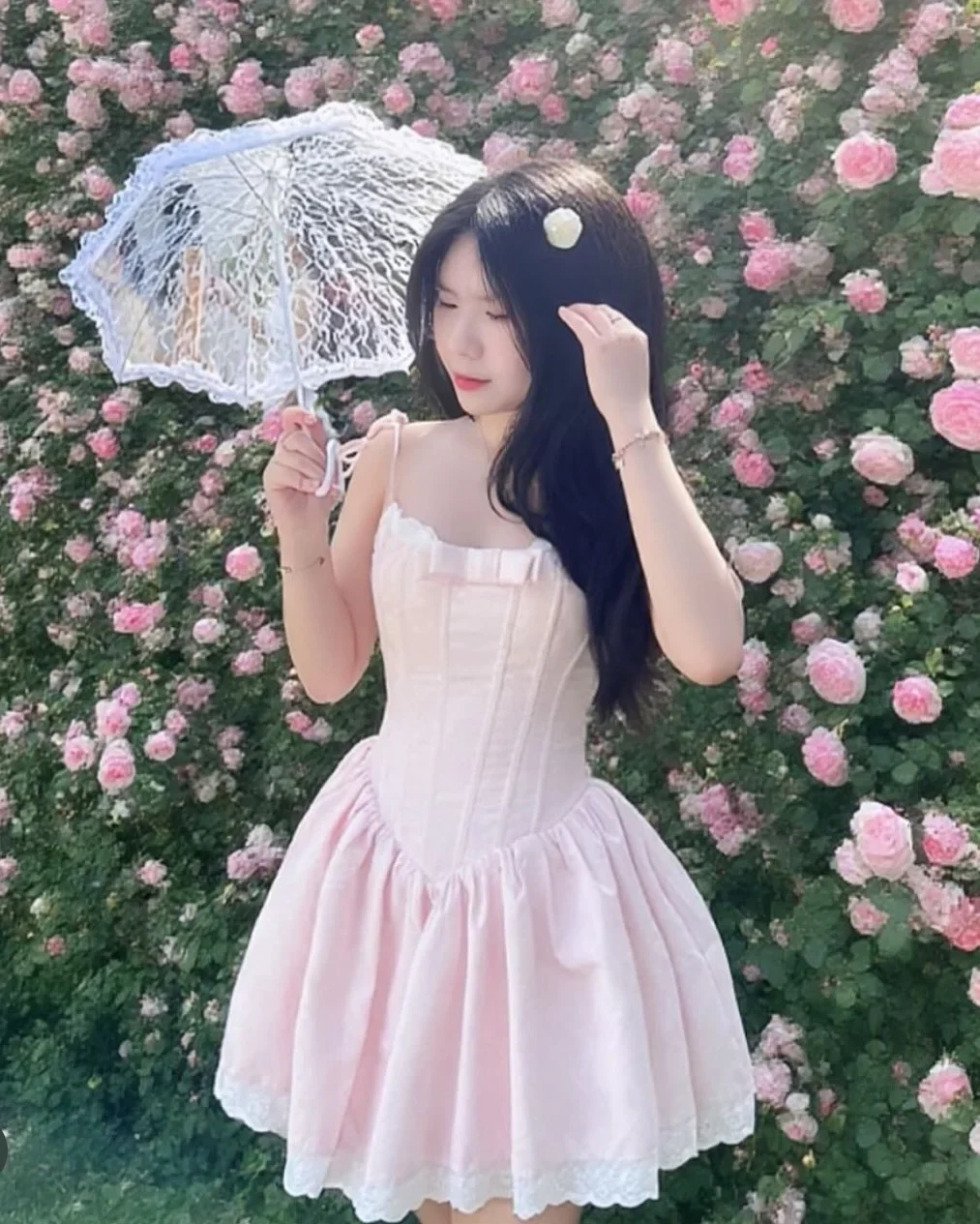 Ảnh 1 của Đầm corset mini hồng nhạt size S