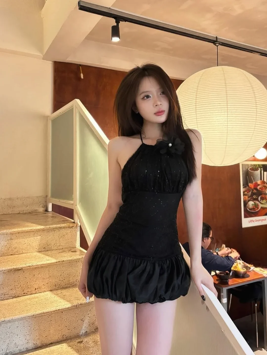 Photo 5 of Đầm mini đen dự tiệc nữ quyến rũ