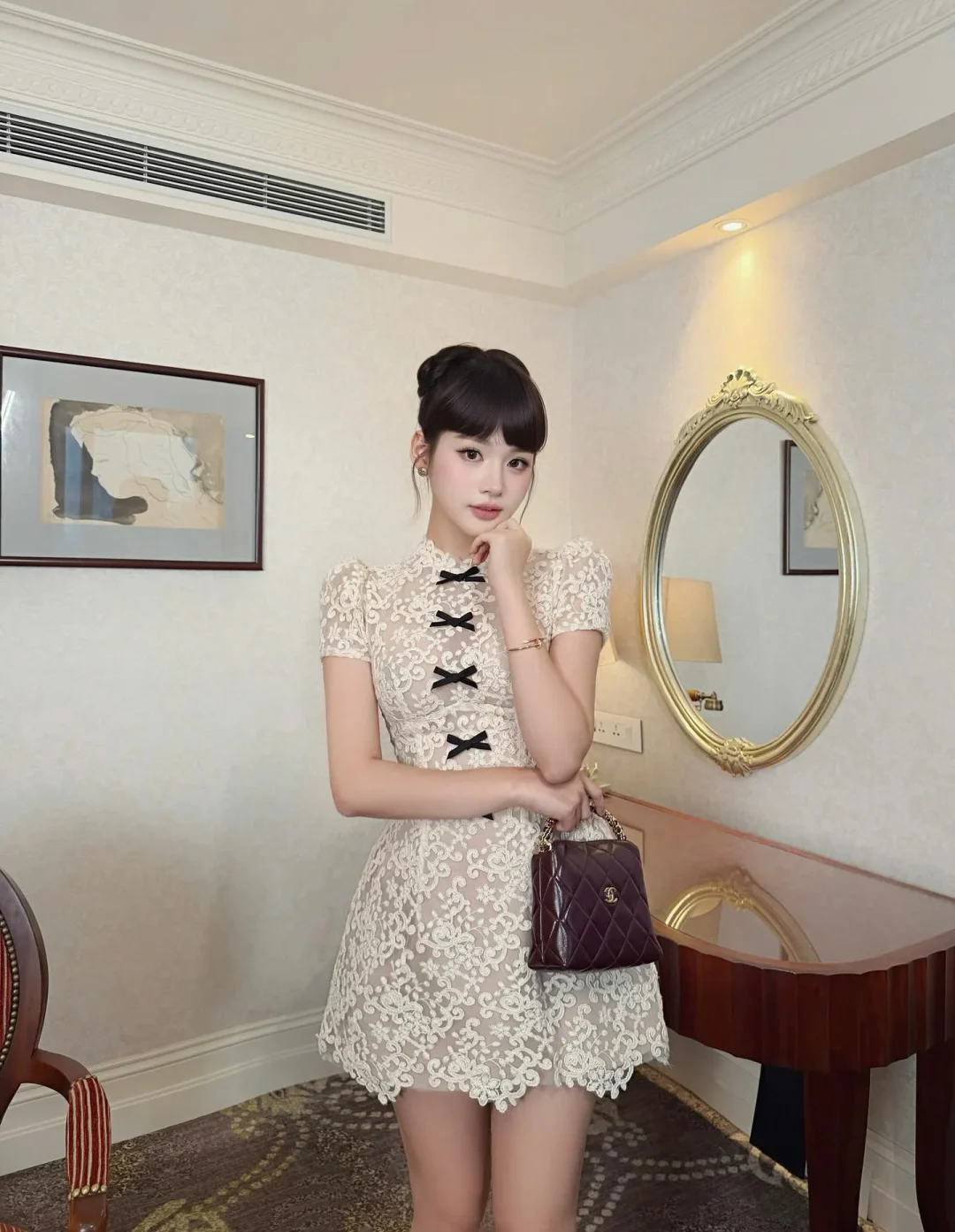 Photo 6 of Đầm ren trắng ngắn tay Chouchou size M