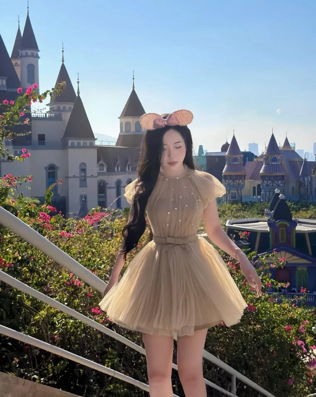 Photo 1 of Váy tulle ngắn công chúa nâu nhạt nữ