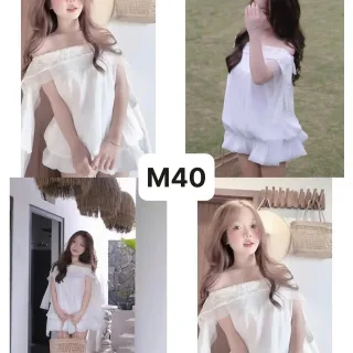 Ảnh 4 của Đầm maxi trắng trễ vai nữ