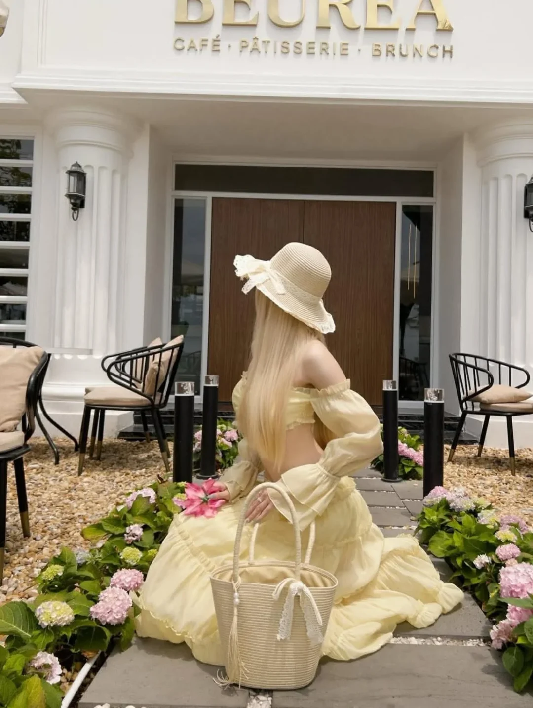 Ảnh 2 của Set áo váy nữ trễ vai vàng boho