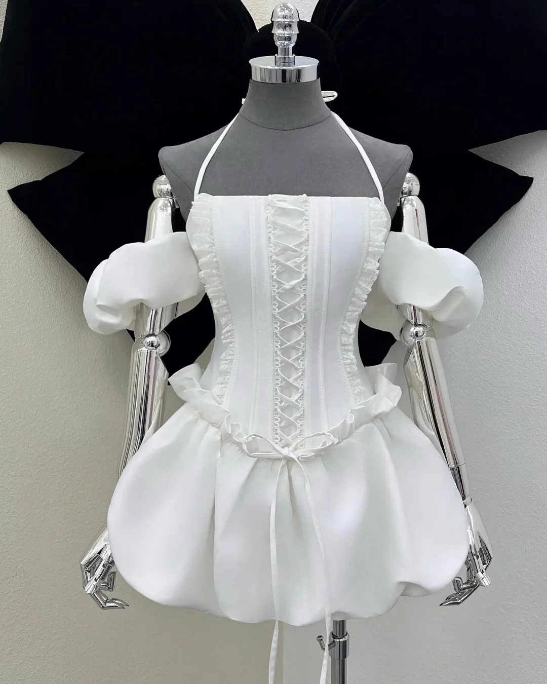 Ảnh 5 của Đầm corset trắng ngắn vai trễ nữ