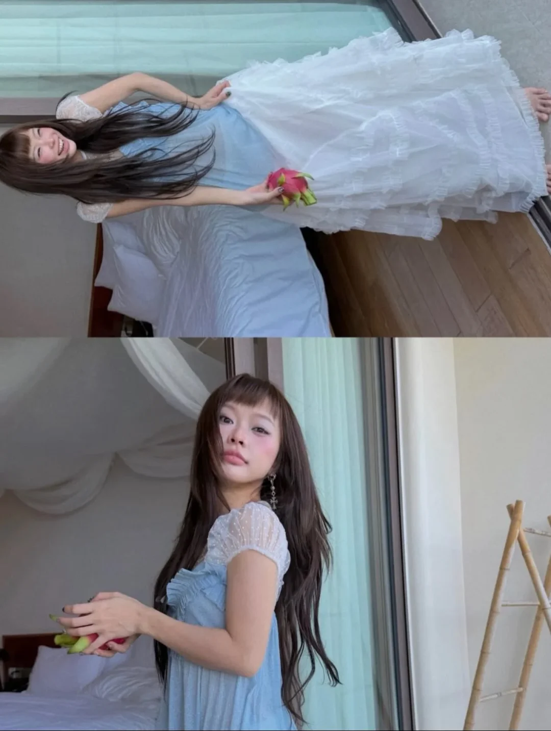 Photo 7 of Set áo hai dây chân váy voan bohemian nữ