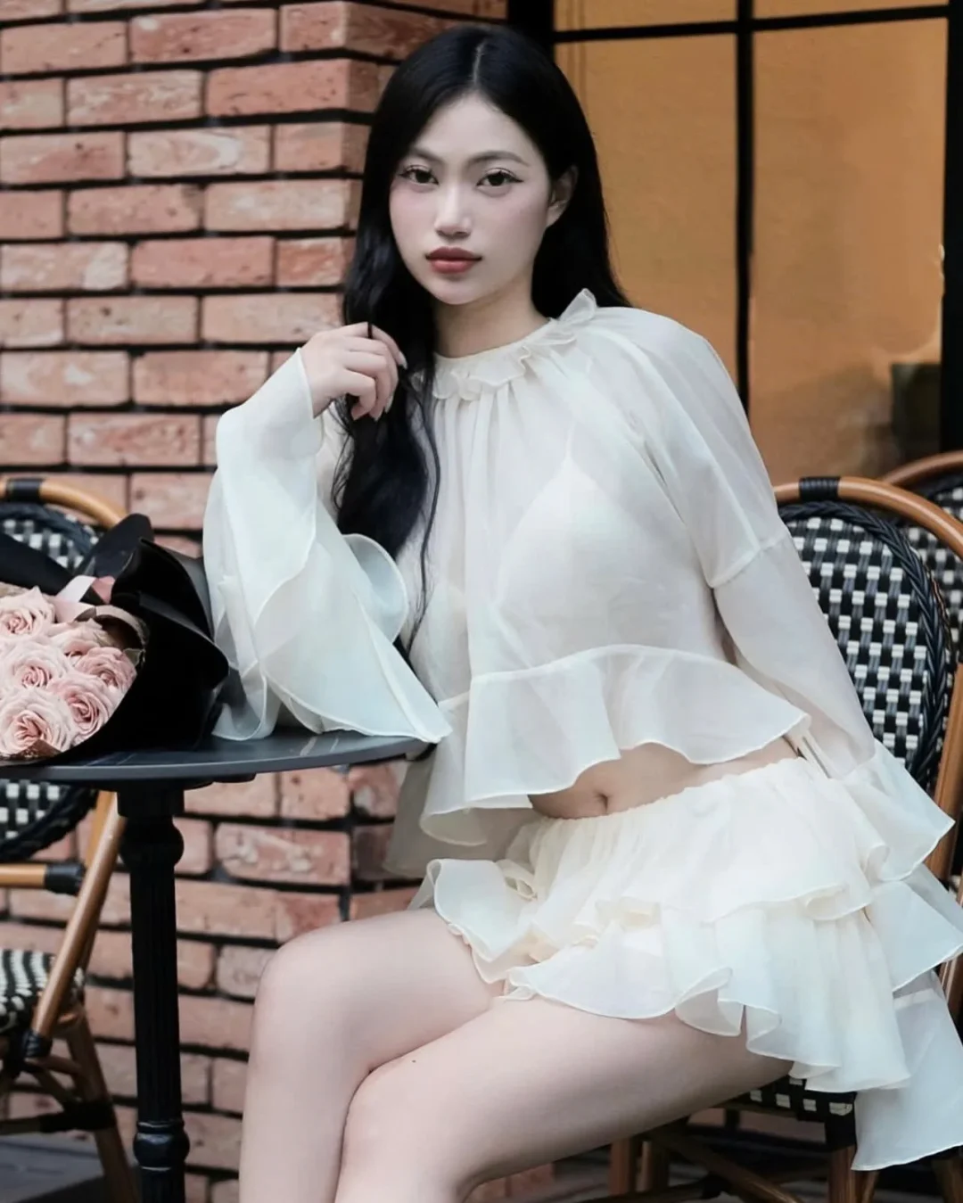 Ảnh 4 của Set croptop váy mini voan trắng nữ