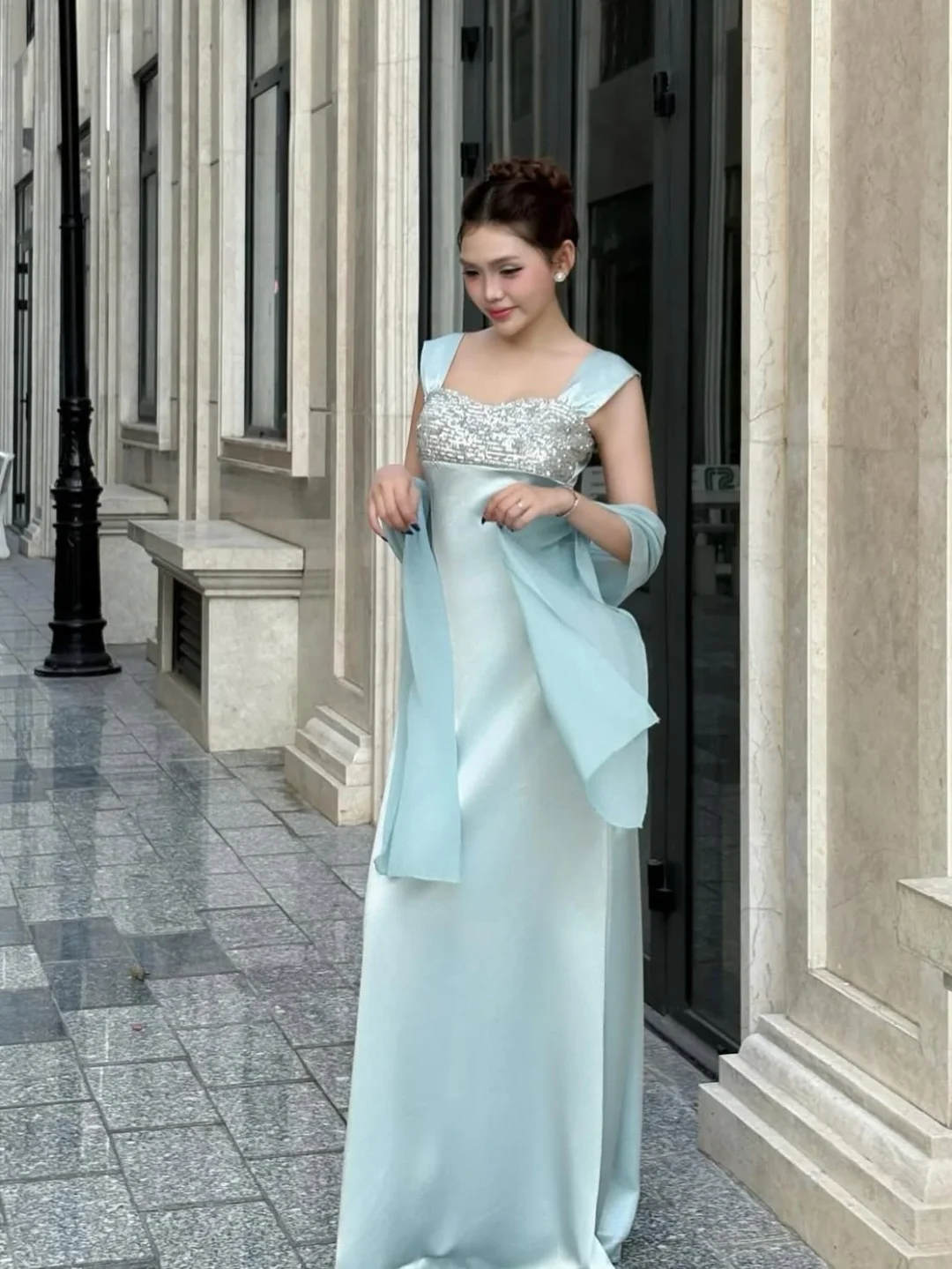 Ảnh 2 của Váy dạ hội đuôi cá xanh mint size S/M