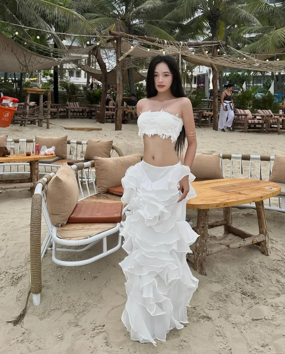 Ảnh 4 của Set váy hai mảnh ren trắng nữ