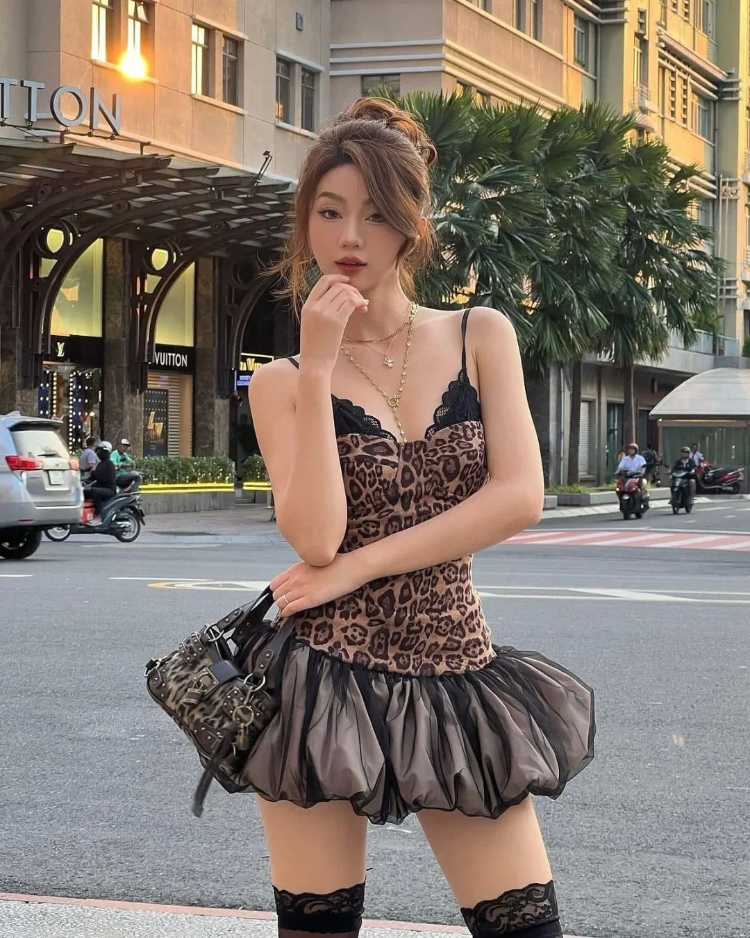 Ảnh 1 của Set váy báo hai dây kèm bra nữ