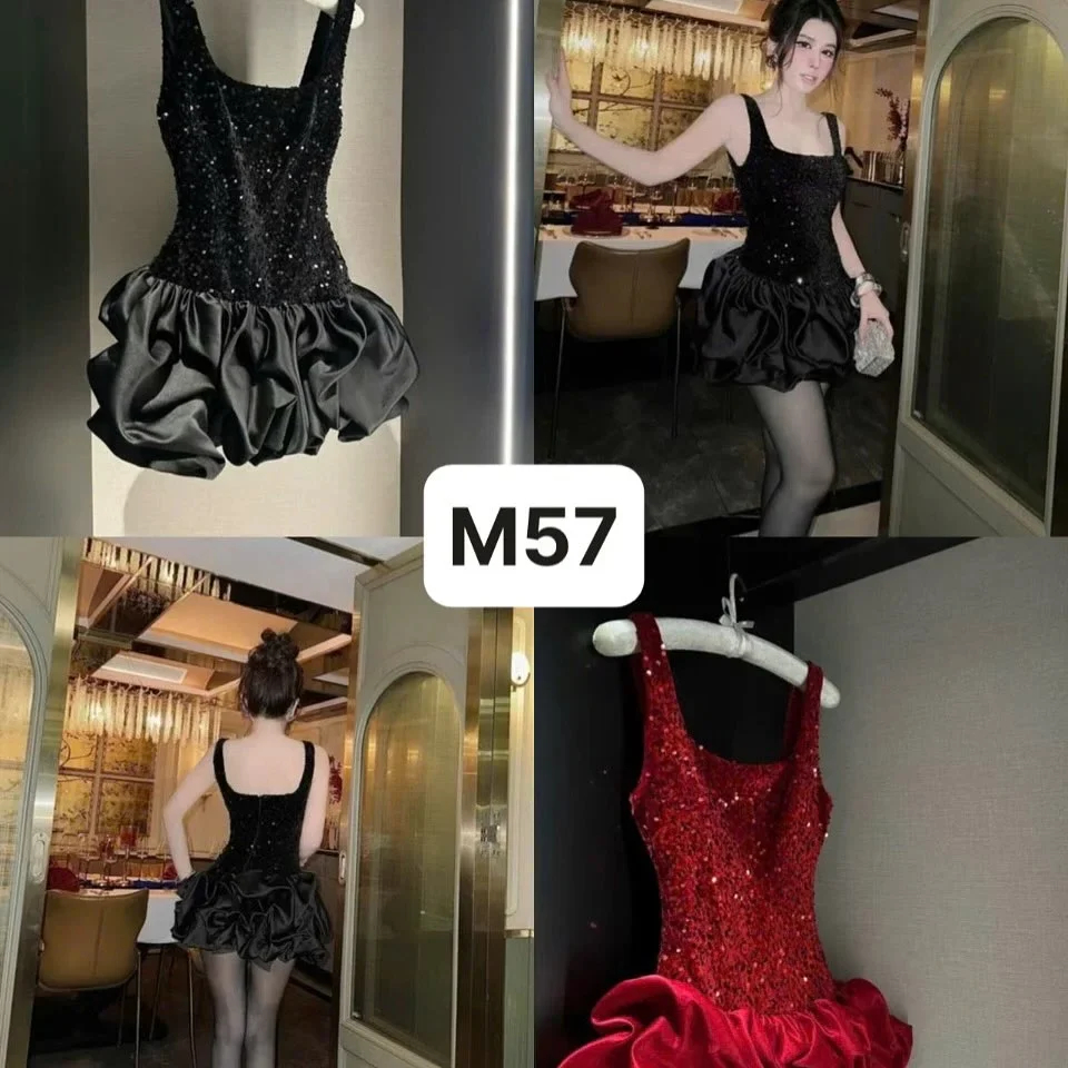 Ảnh 5 của Đầm sequin đen bong bóng nữ hot trend