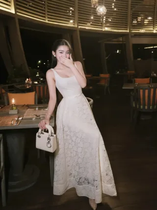 Ảnh 4 của Váy ren trắng maxi Chouchou size M