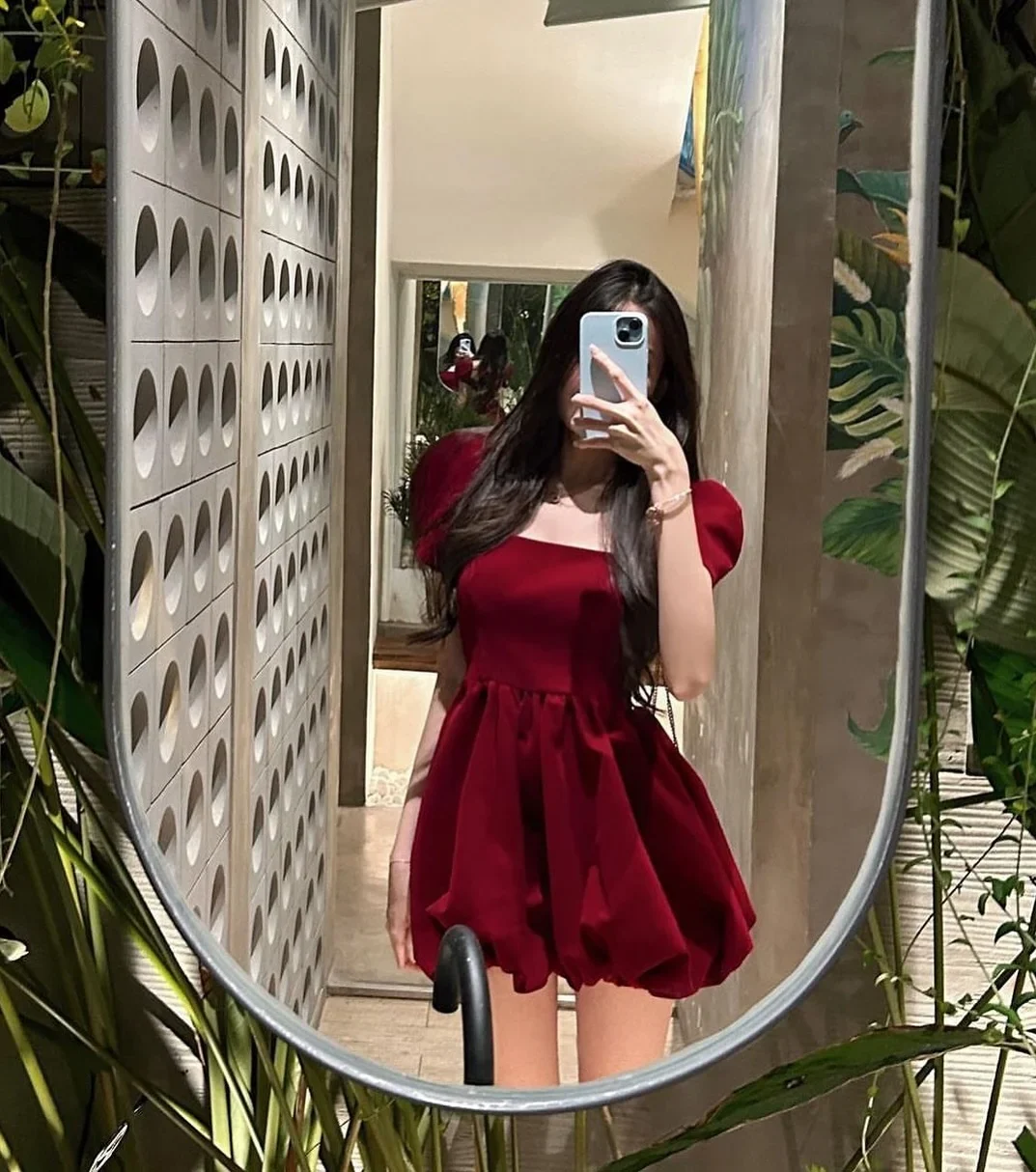 Ảnh 3 của Đầm đỏ tay phồng babydoll Anis size S
