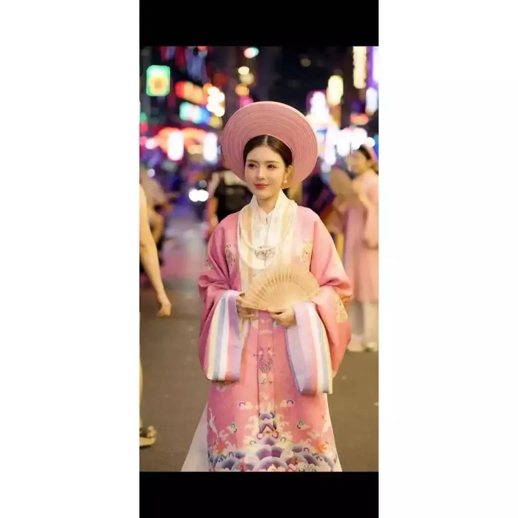 Photo 2 of Áo dài hồng truyền thống nữ cho thuê