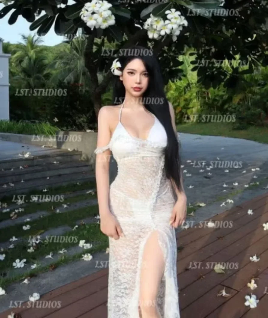 Ảnh 4 của Set bikini ren trắng 3 món size S M