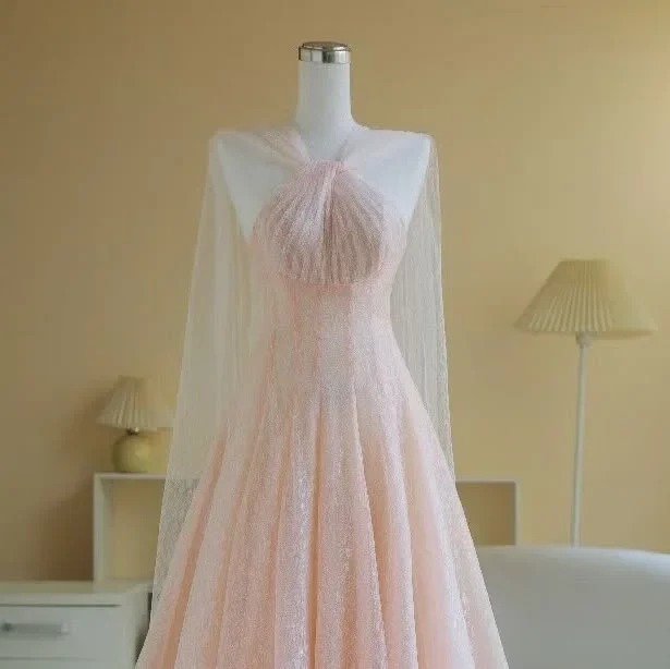 Photo 1 of Áo dài sò vintage hồng pastel size M