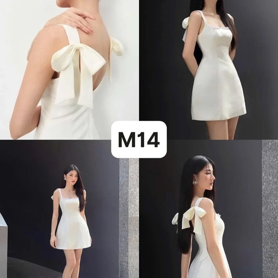 Ảnh 5 của Đầm trắng ngắn nơ vai hottrend
