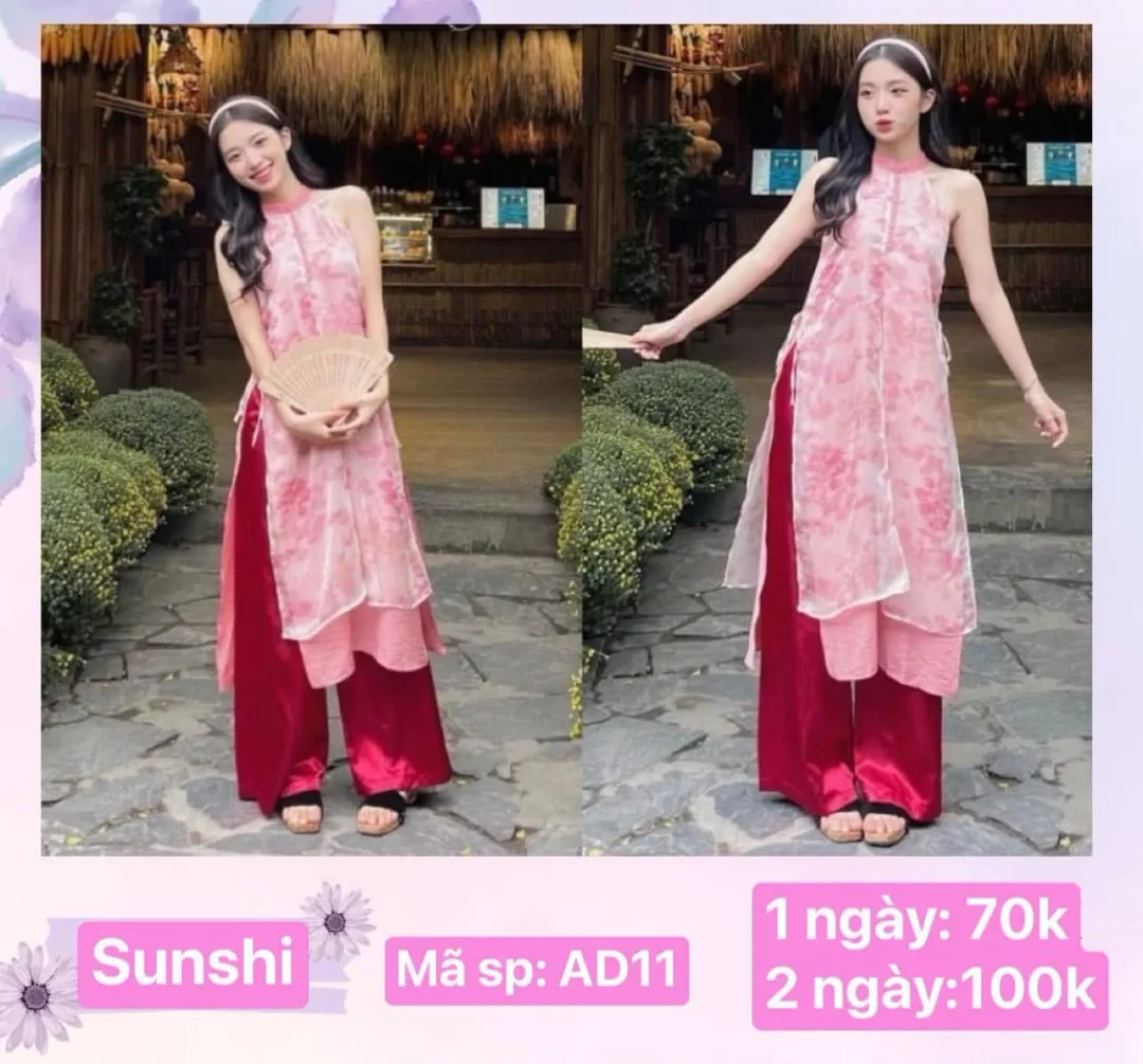 Ảnh 6 của Áo dài lụa thêu hoa truyền thống nữ
