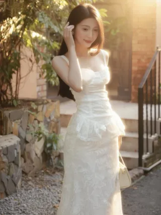 Ảnh 4 của Váy ren trắng maxi nữ cho thuê