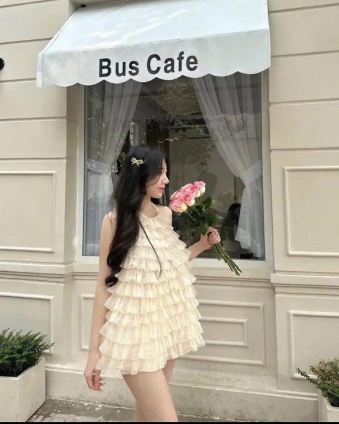 Photo 4 of Set voan bèo tầng kem nữ