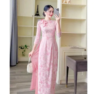Ảnh 4 của Áo dài hồng ren nữ cho thuê
