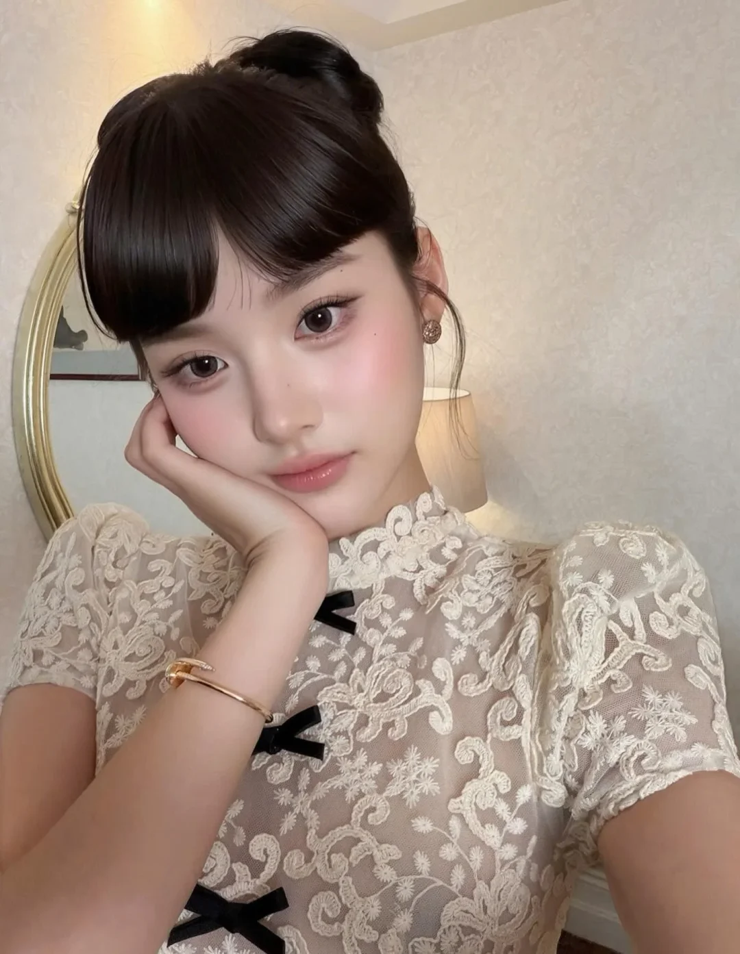 Photo 4 of Đầm ren trắng ngắn tay Chouchou size M