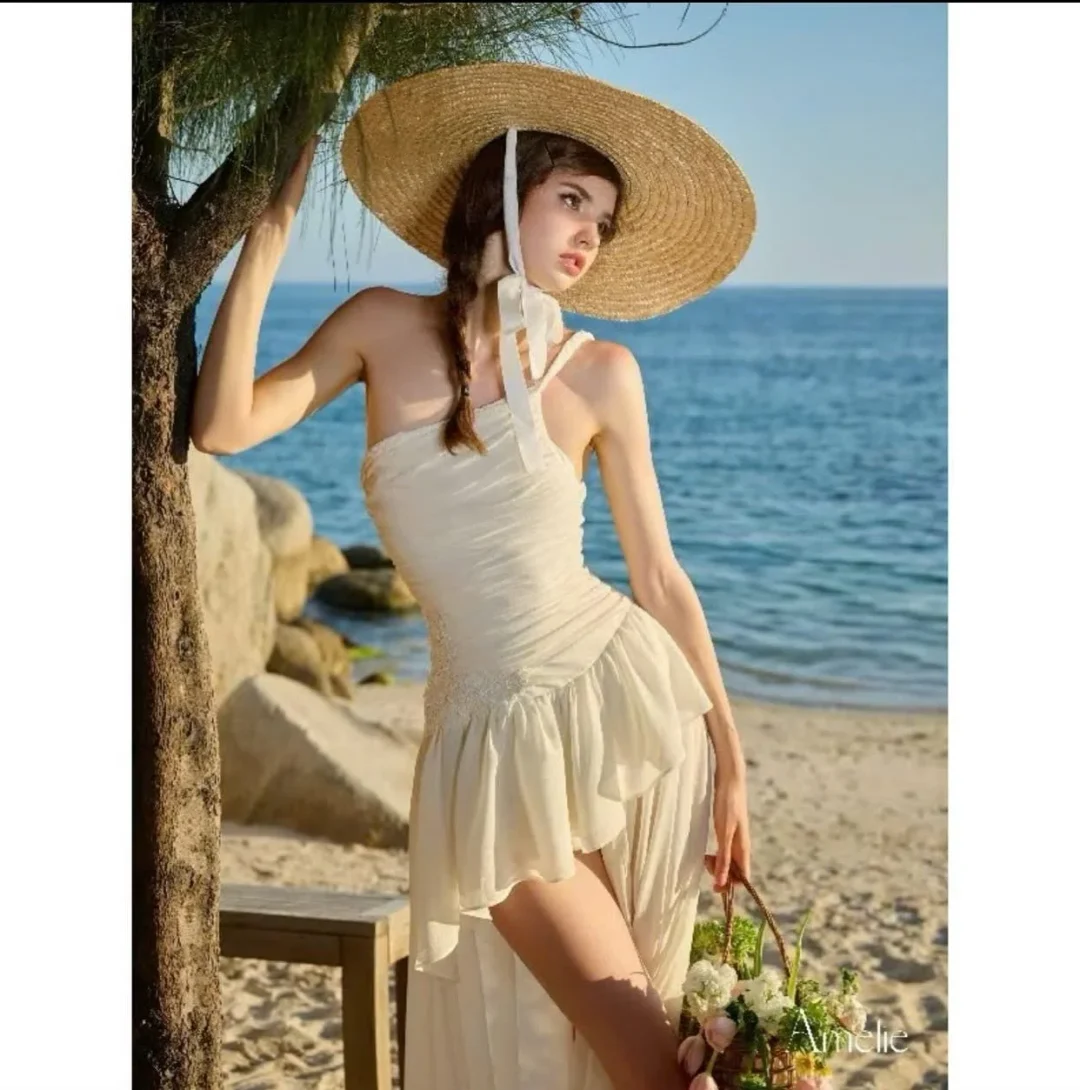 Ảnh 2 của Váy maxi trắng một vai bohemian