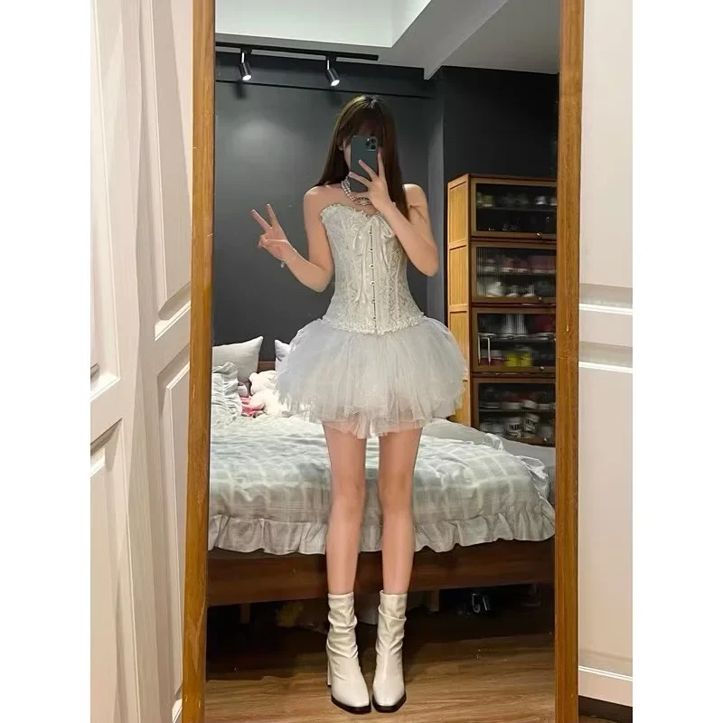 Photo 4 of Set corset váy tutu thiên thần trắng
