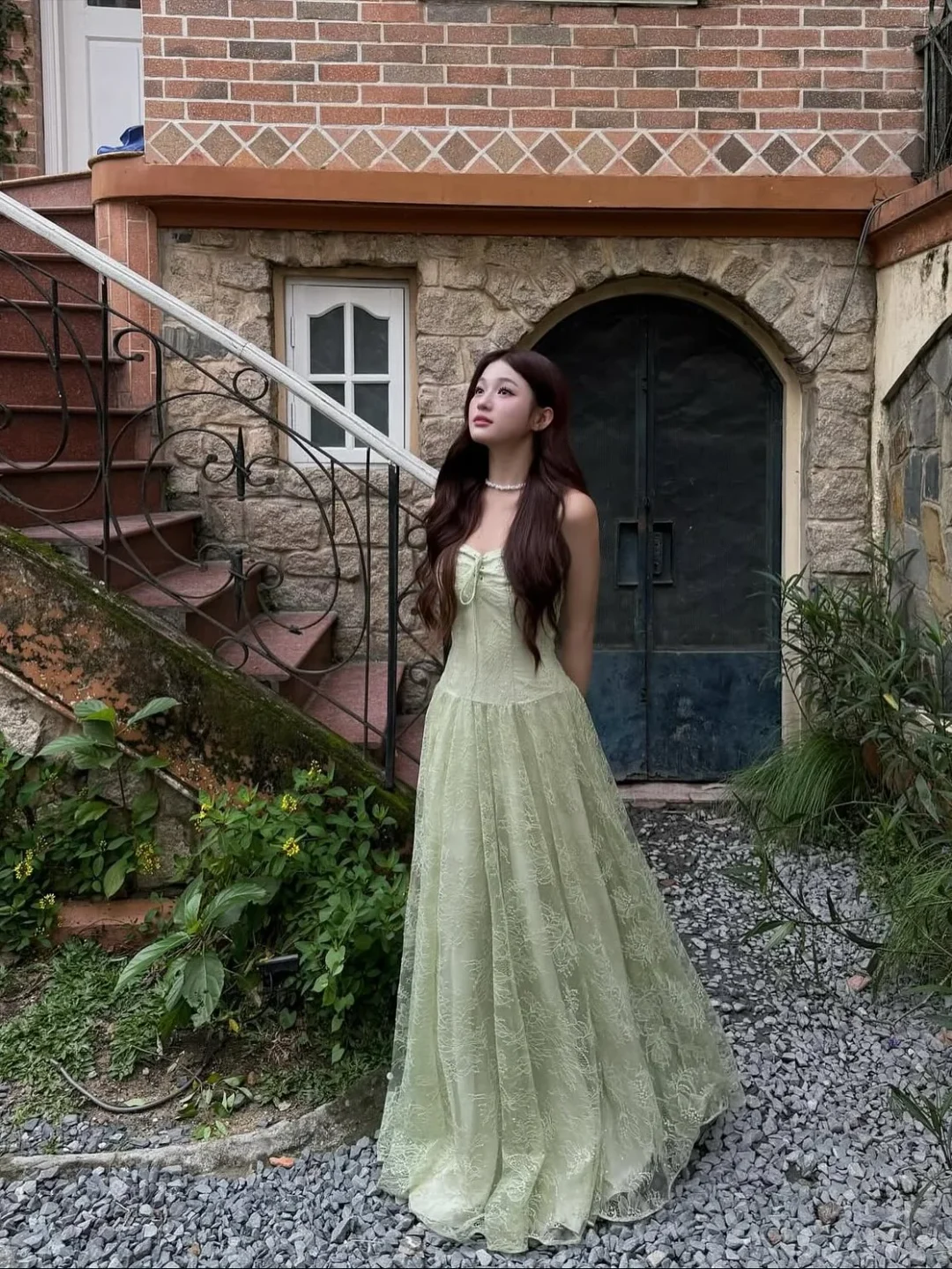 Photo 8 of Váy ren cúp ngực xanh mint Ameliee DD06
