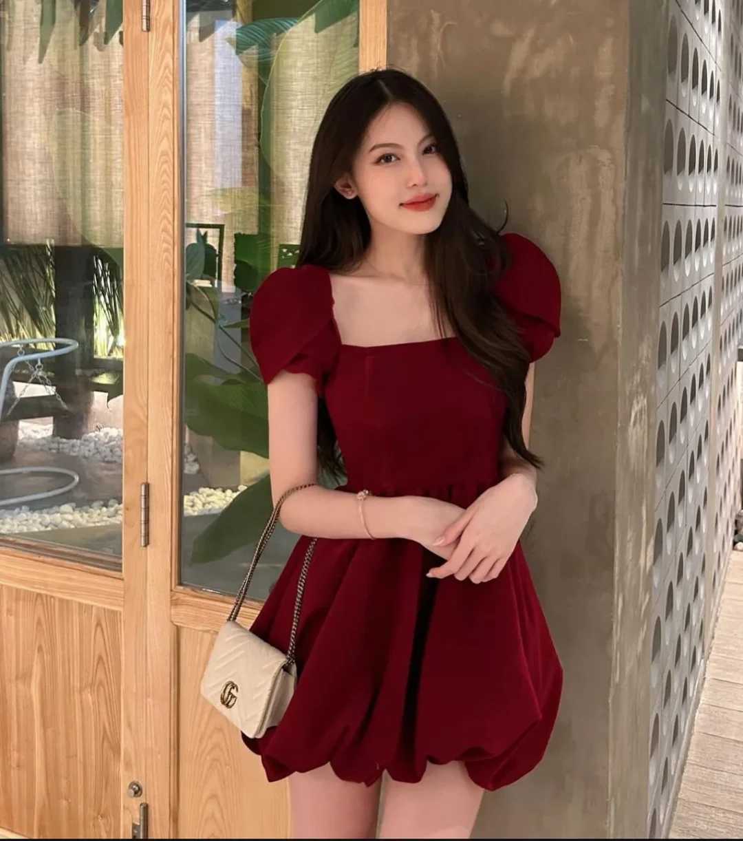 Ảnh 1 của Đầm đỏ tay phồng babydoll Anis size S